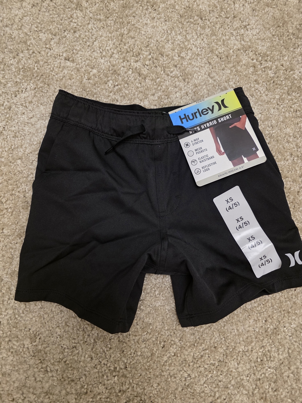 Hurley Boys Hybrid Shorts - Black - Sz XS